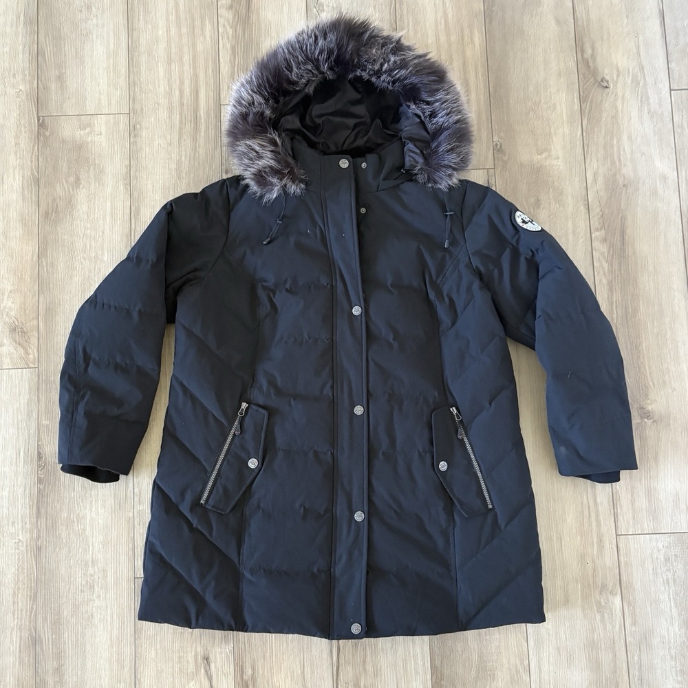 Arctic Expedition Quilted Down Coat Removable Hood Black Puffer Jacket Size 1x‎
